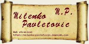 Milenko Pavletović vizit kartica